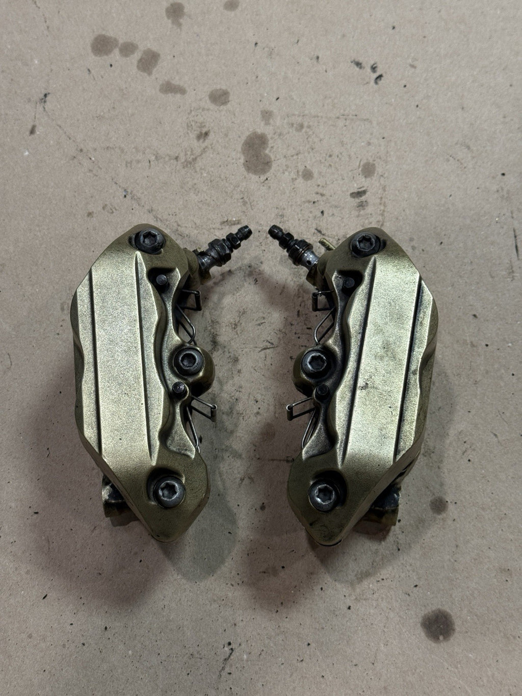 09-14 BMW S1000RR Brembo Front Brake Calipers OEM Gold S 1000 RR Genuine OEM Pad