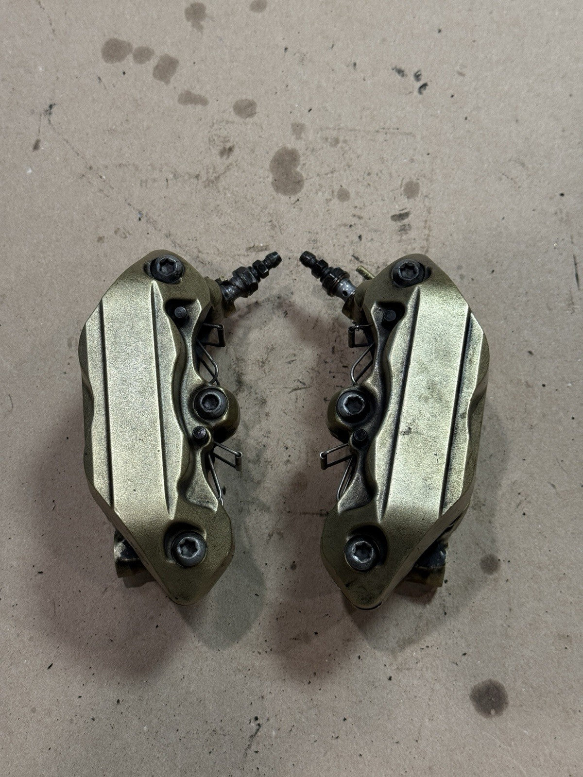 09-14 BMW S1000RR Brembo Front Brake Calipers OEM Gold S 1000 RR Genuine OEM Pad