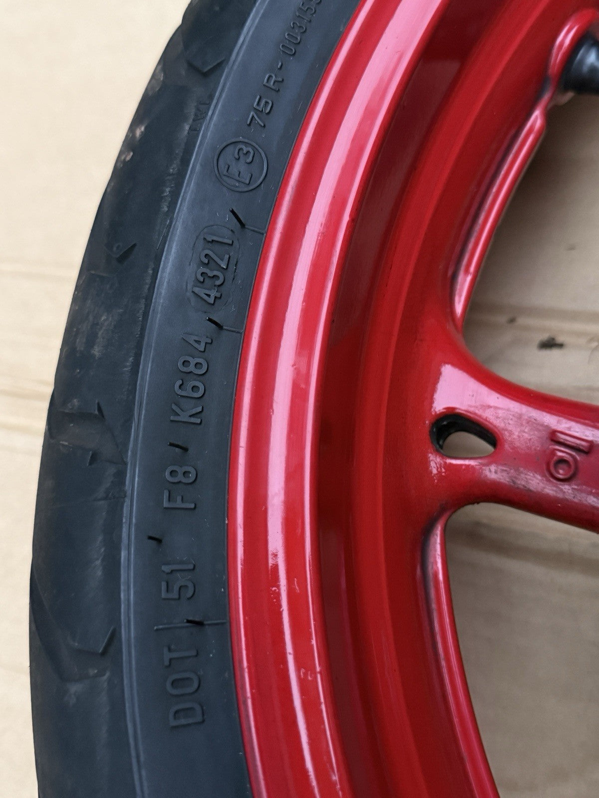 11-25 Suzuki Gsxr600 GSXR750 Front Rear Wheel Back Rim Set OEM Red Painted9