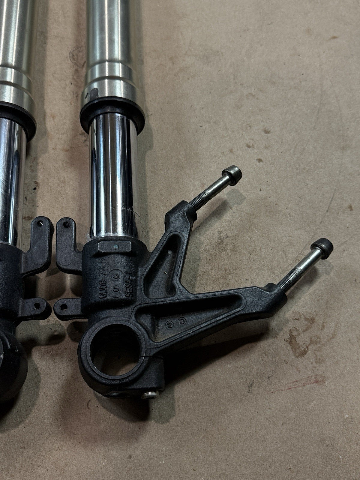 11-13 Ducati 848 1198 Evo SE Front Forks Suspension Assembly DAMAGED BENT OEM