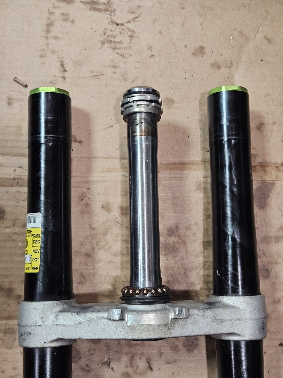 13-18 Kawasaki Ninja ZX6R 636 OEM Front End Forks Tubes Triple Tree Suspension