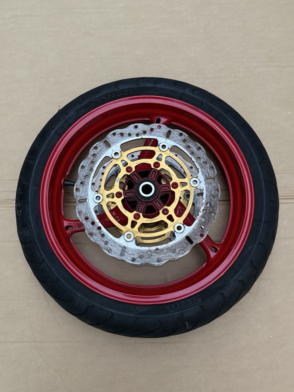 11-25 Suzuki Gsxr600 GSXR750 Front Rear Wheel Back Rim Set OEM Red Painted14