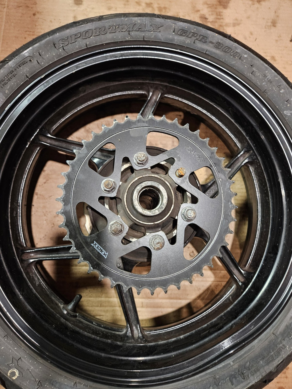 2013-2018 Kawasaki ZX6R 636 OEM Rear Wheel Rim Tire ZR17 Black Dented