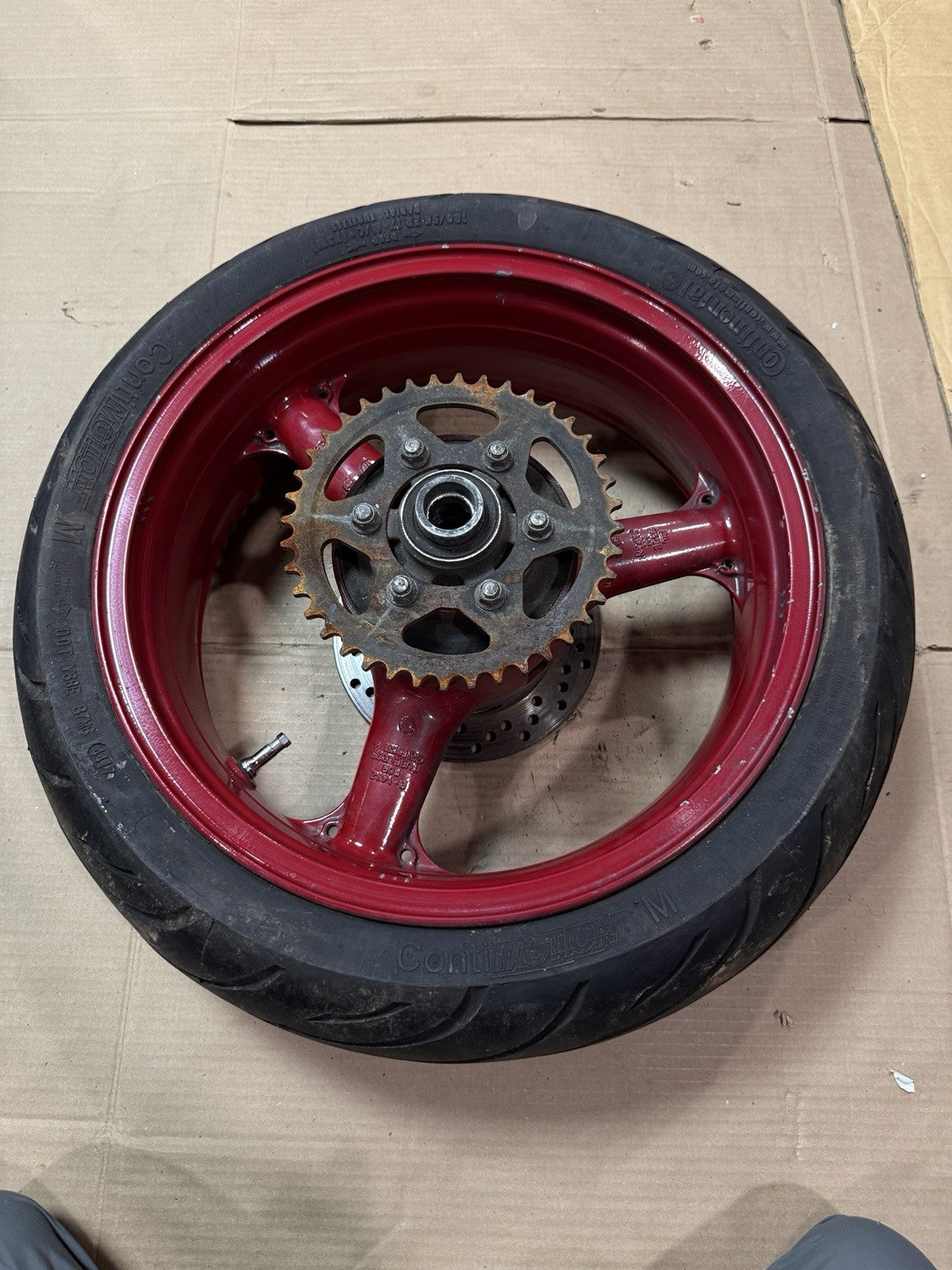 1998-2008 Kawasaki Ninja ZX6R ZX636 ZZR600 OEM Rear Wheel Rim Wheel Assembly1