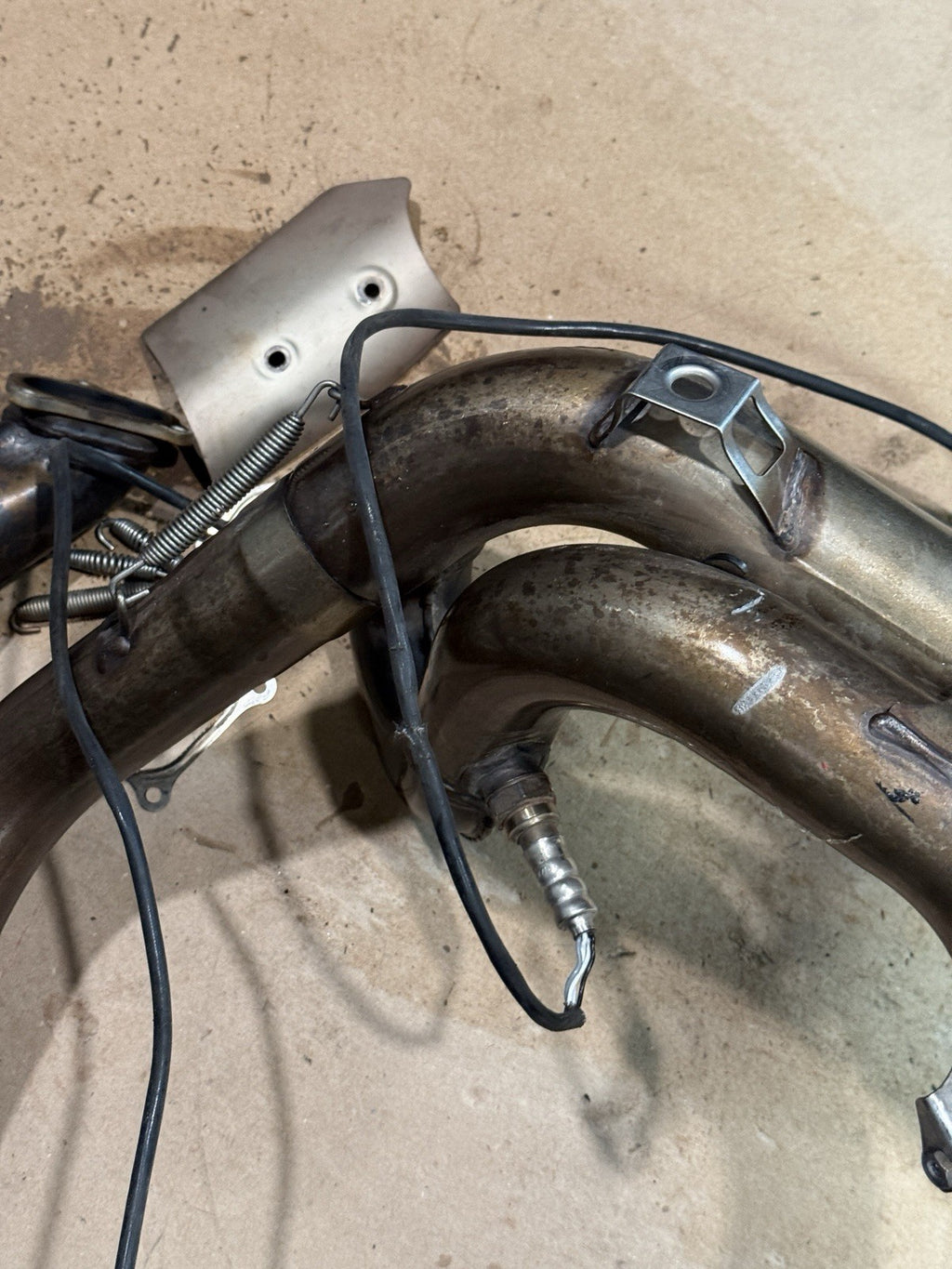 2011-13 Ducati 848 Evo 1098 1198 OEM Exhaust Headers Mid Pipe Assembly Straight