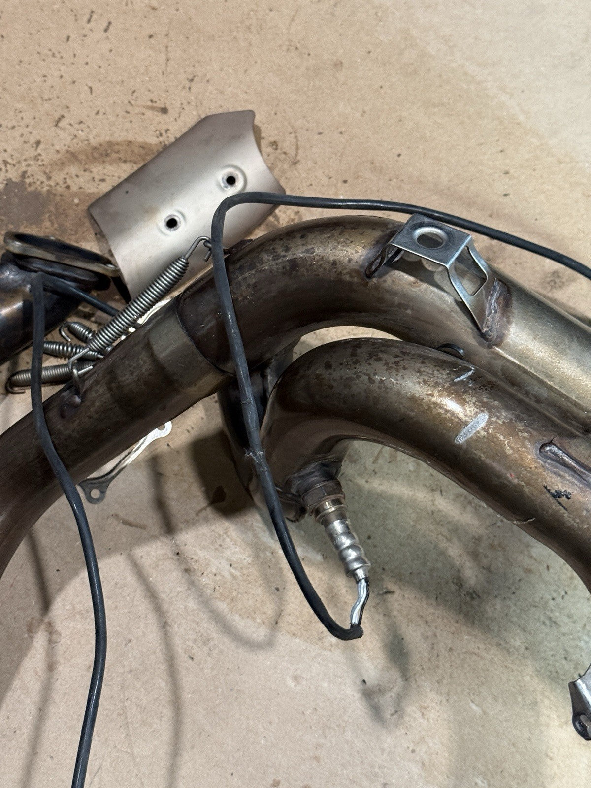 2011-13 Ducati 848 Evo 1098 1198 OEM Exhaust Headers Mid Pipe Assembly Straight