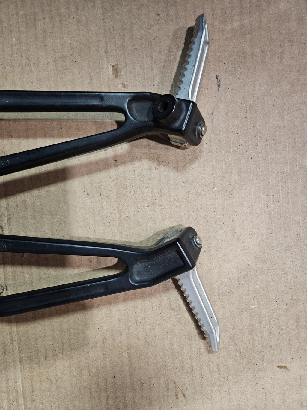 10-18 BMW S1000RR OEM Left Right Rear Passenger Foot Peg Bracket PAIR Set