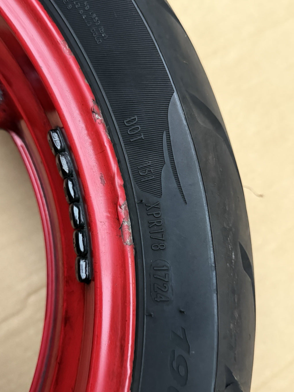 11-25 Suzuki Gsxr600 GSXR750 Front Rear Wheel Back Rim Set OEM Red Painted15