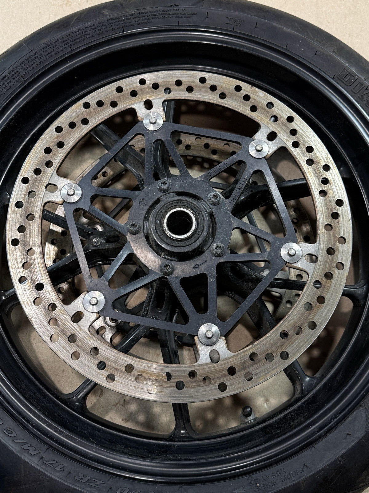 2011-13 Ducati 848 Evo 1098 1198 OEM Front Wheel Rim W/ Tire DENTED Damaged