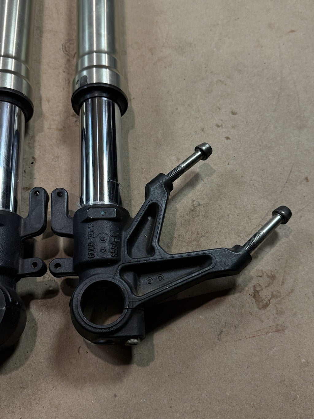11-13 Ducati 848 1198 Evo SE Front Forks Suspension Assembly DAMAGED BENT OEM