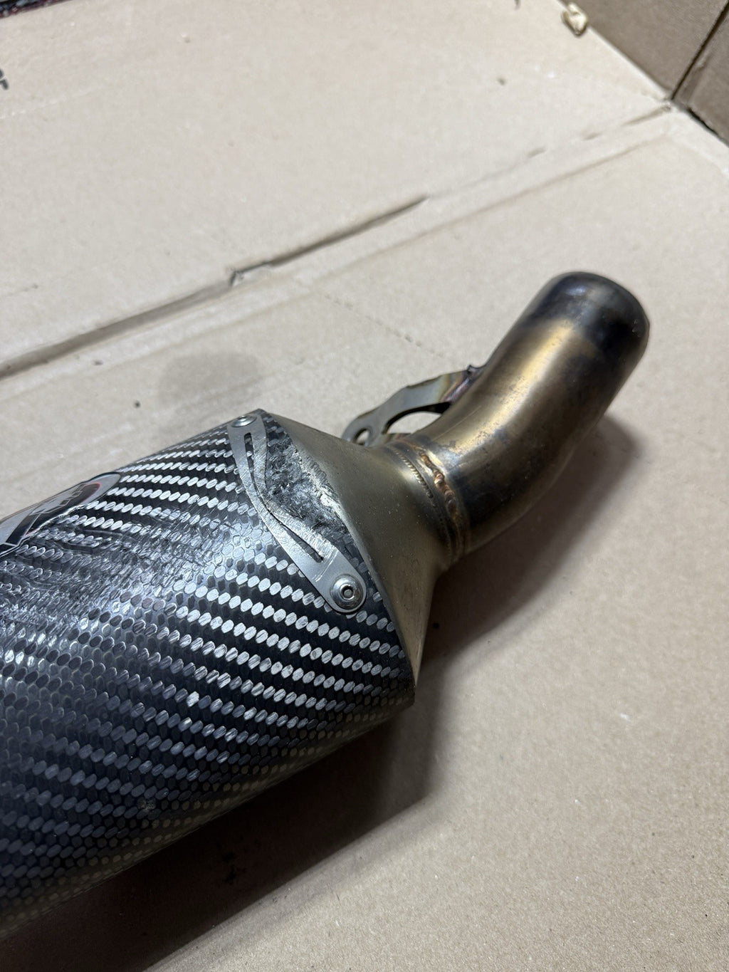 13-18 Kawasaki Ninja ZX6R ZX636K 636  M4 Exhaust Muffler Carbon Fiber Slip On