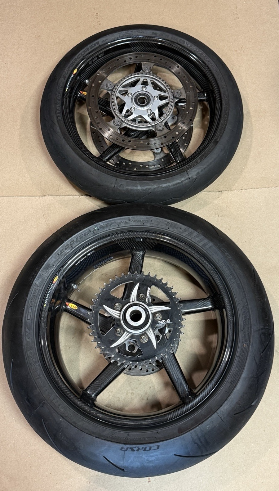 10-19 BMW S1000RR S1000 BST Carbon Fiber Wheel Set Front & Rear Rim 5-SPOKE Rims0