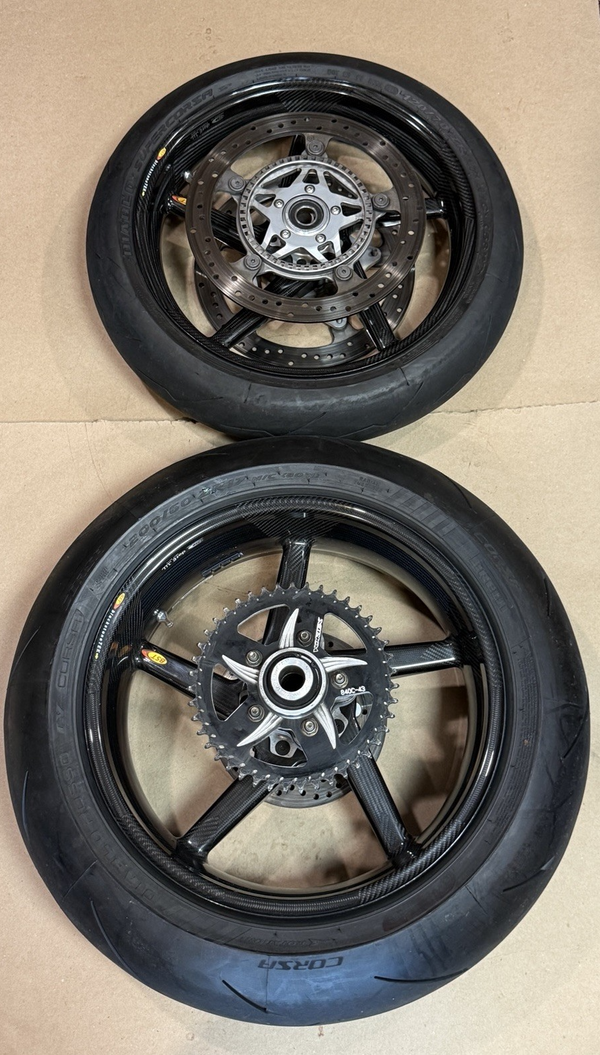 10-19 BMW S1000RR S1000 BST Carbon Fiber Wheel Set Front & Rear Rim 5-SPOKE Rims0
