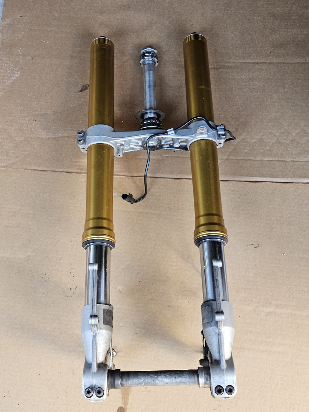 2014 10-14 BMW S1000RR OEM Front Fork Suspension Lower Triple Tree Assembly