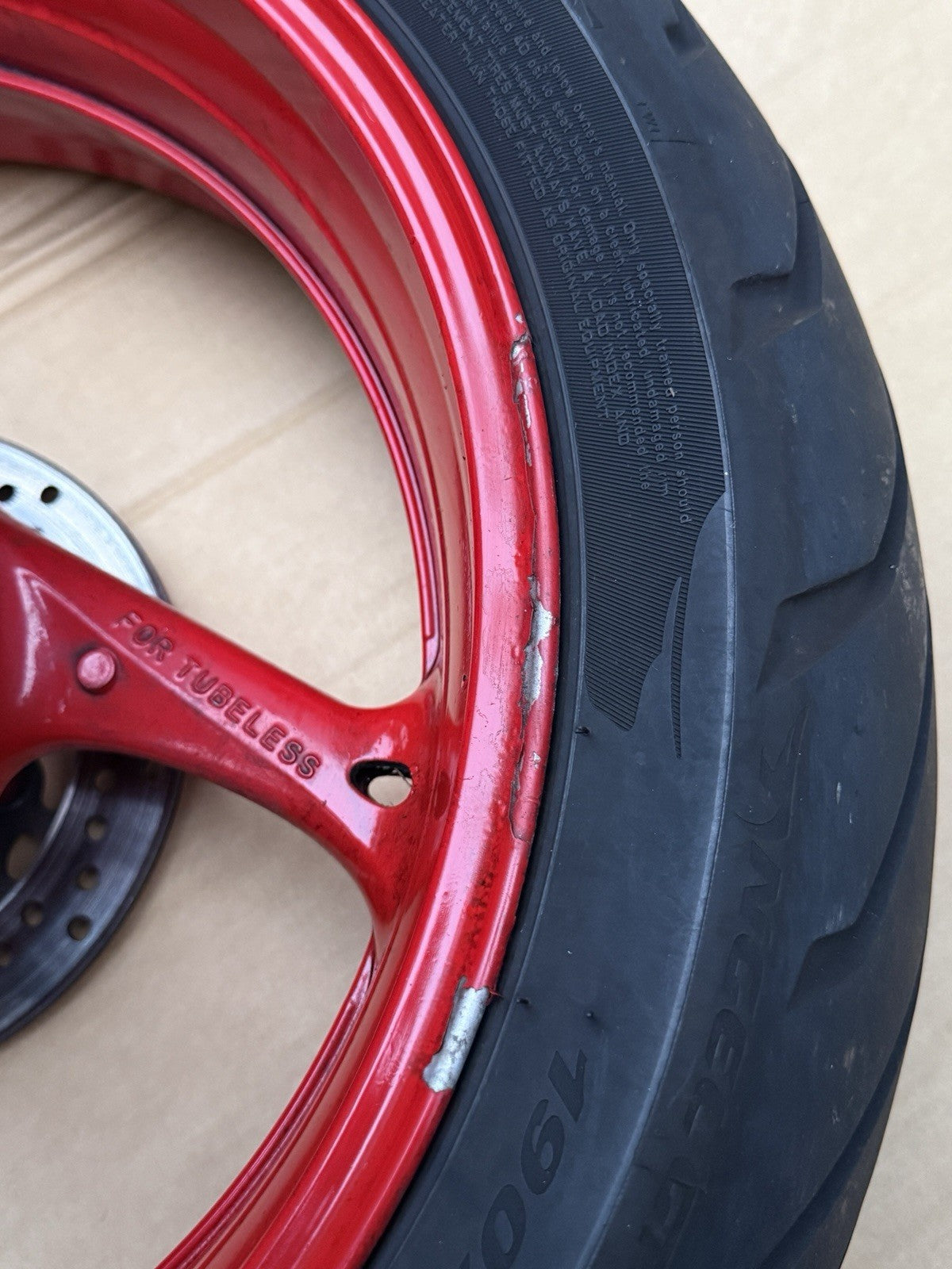 11-25 Suzuki Gsxr600 GSXR750 Front Rear Wheel Back Rim Set OEM Red Painted22