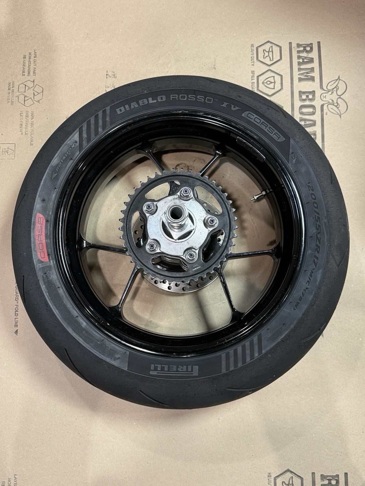 2021-24 Aprilia RSV4 1100 OEM Front & Rear Wheel Rim Set Mounted Tires Straight