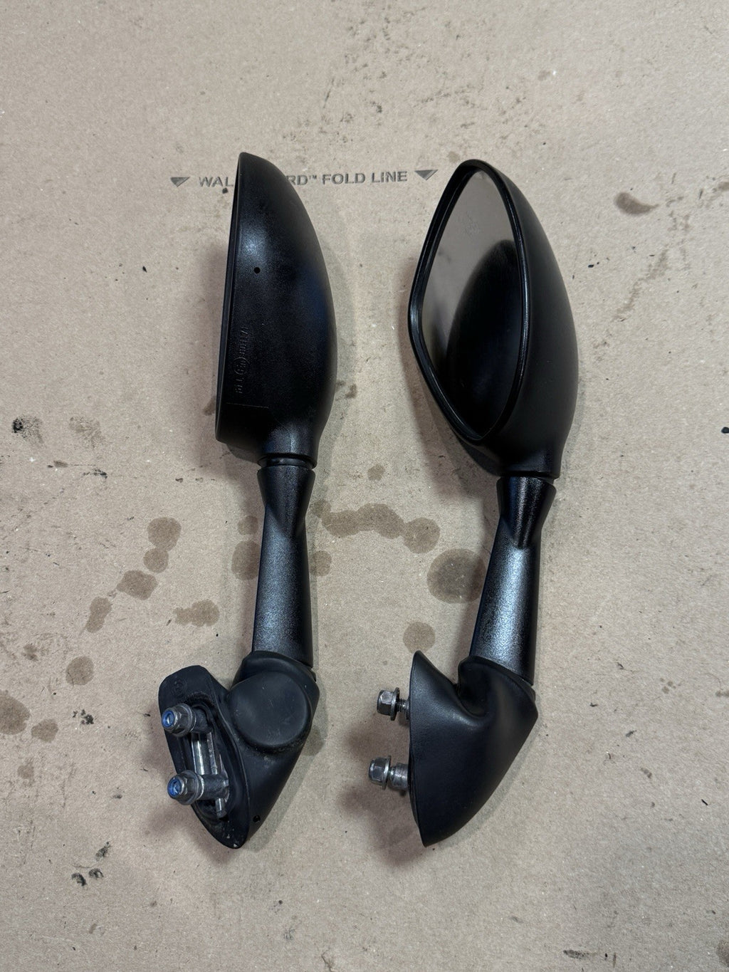 09-14 BMW S1000RR OEM Rear View Mirror Set Pair Mirrors Left Right Side Clip On