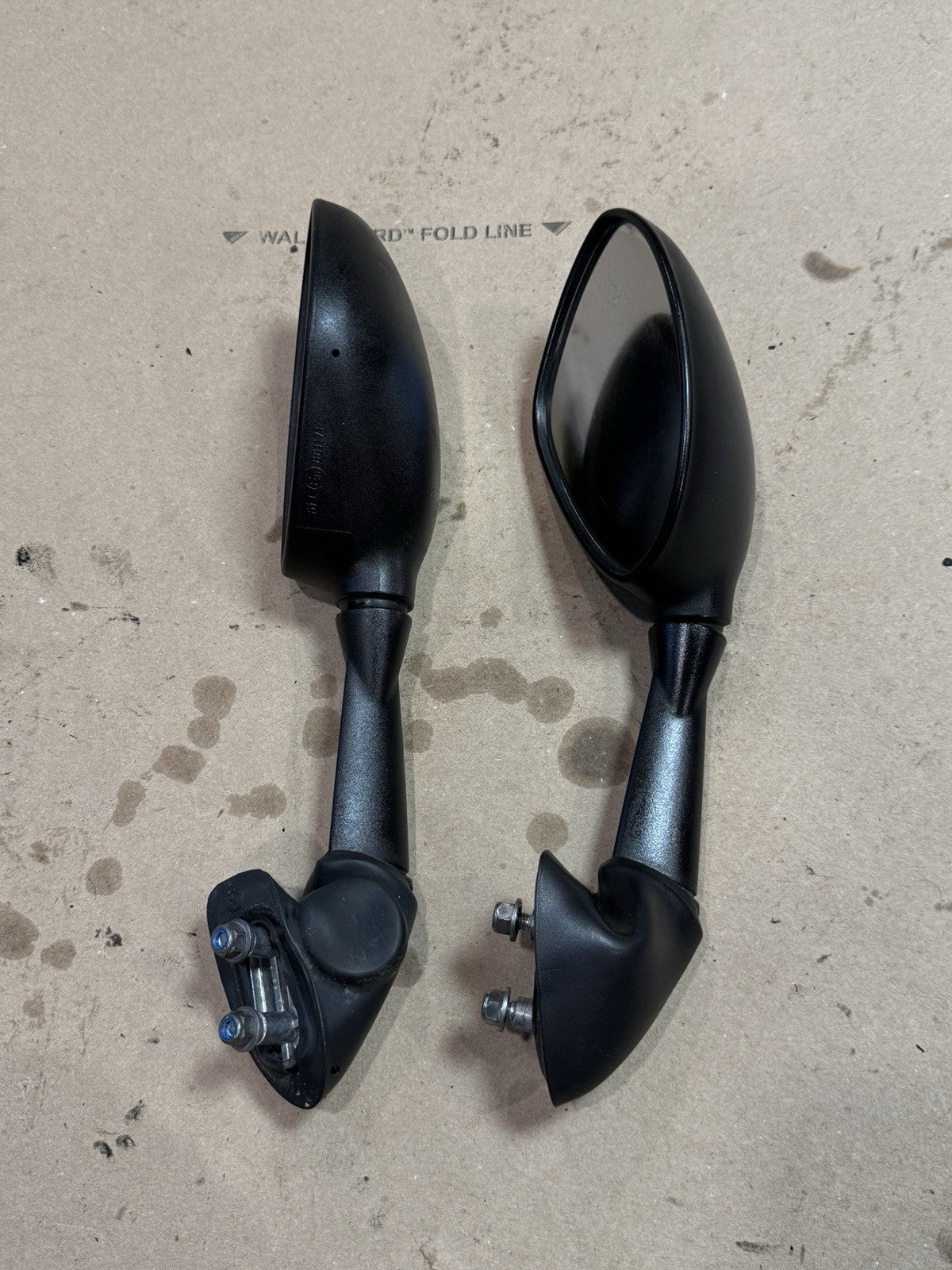 09-14 BMW S1000RR OEM Rear View Mirror Set Pair Mirrors Left Right Side Clip On