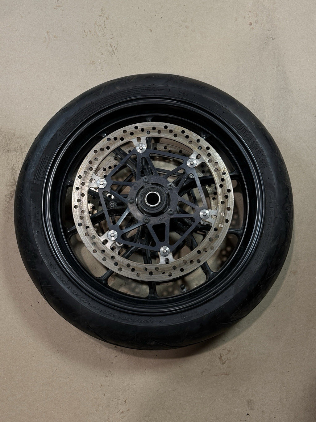 2011-13 Ducati 848 Evo 1098 1198 OEM Front Wheel Rim W/ Tire DENTED Damaged