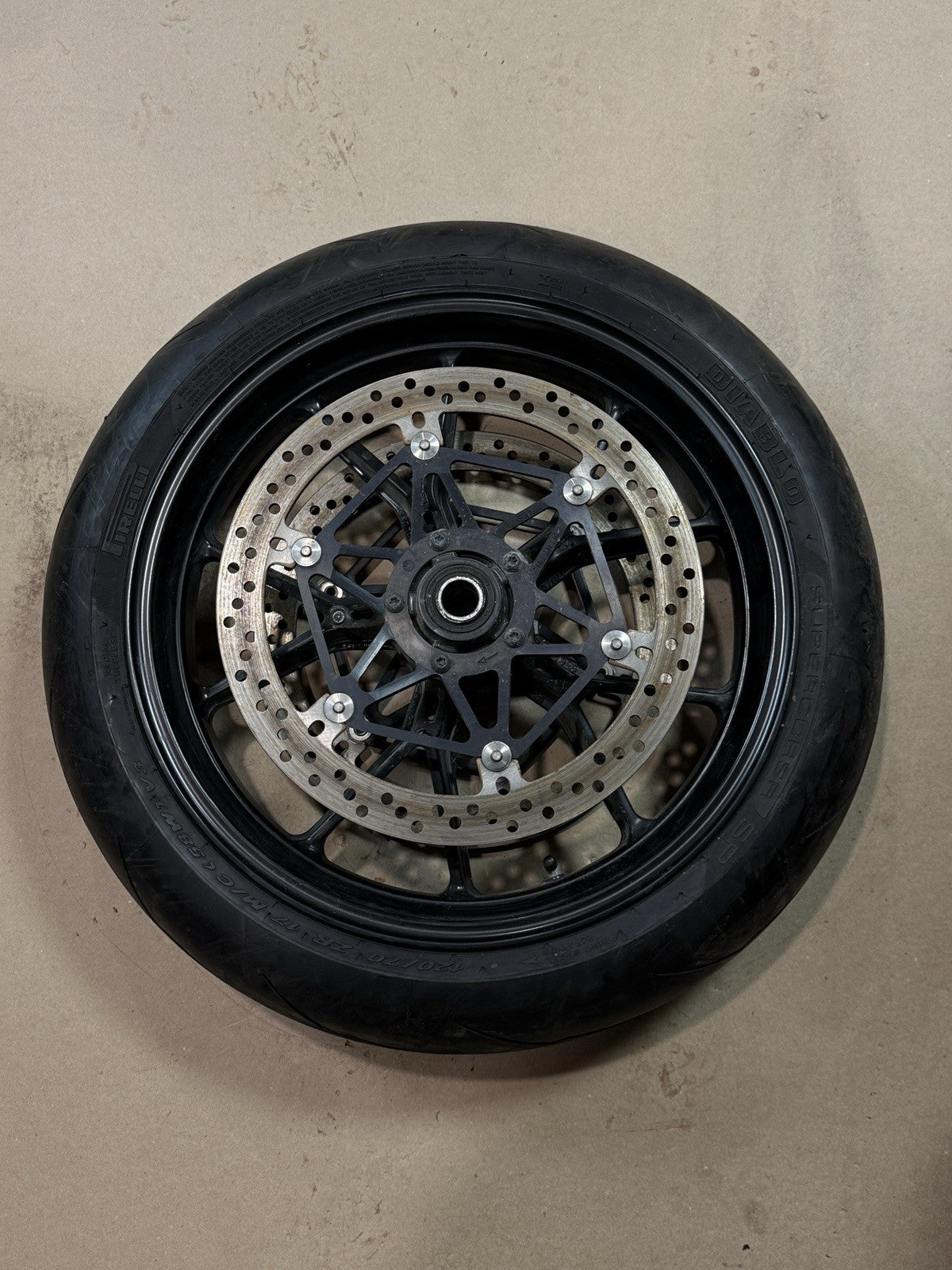 2011-13 Ducati 848 Evo 1098 1198 OEM Front Wheel Rim W/ Tire DENTED Damaged
