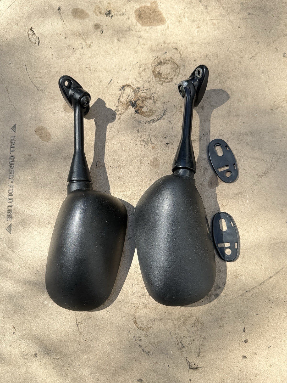 03-16 Honda CBR600RR Aftermarket Black Side Mirrors Pair Aftermarket Replacement