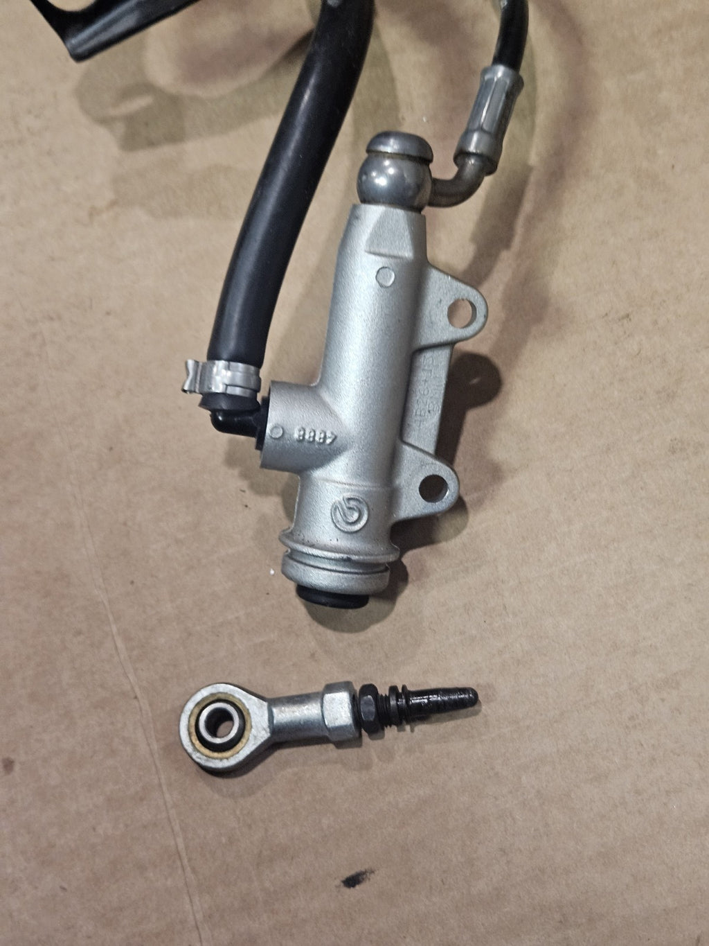09-14 2014 BMW S1000RR Rear Brake Master Cylinder Brake Line Bracket OEM Caliper
