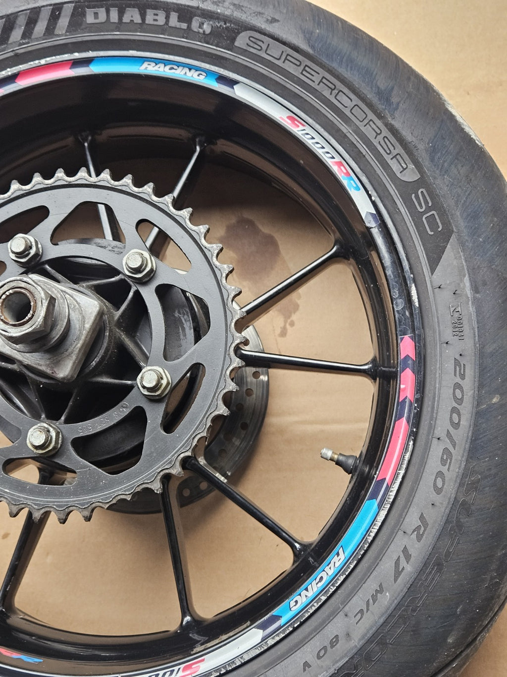 09-14 2014 BMW S1000RR OEM Rear Wheel Rim Factory Wheel Damaged