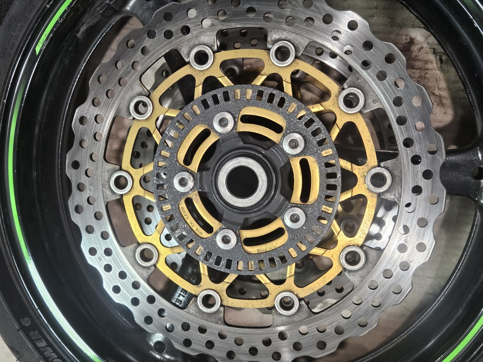 11-15 2014 Kawasaki Ninja ZX10R OEM Wheels Rims Set Rotors Tires Straight Clean