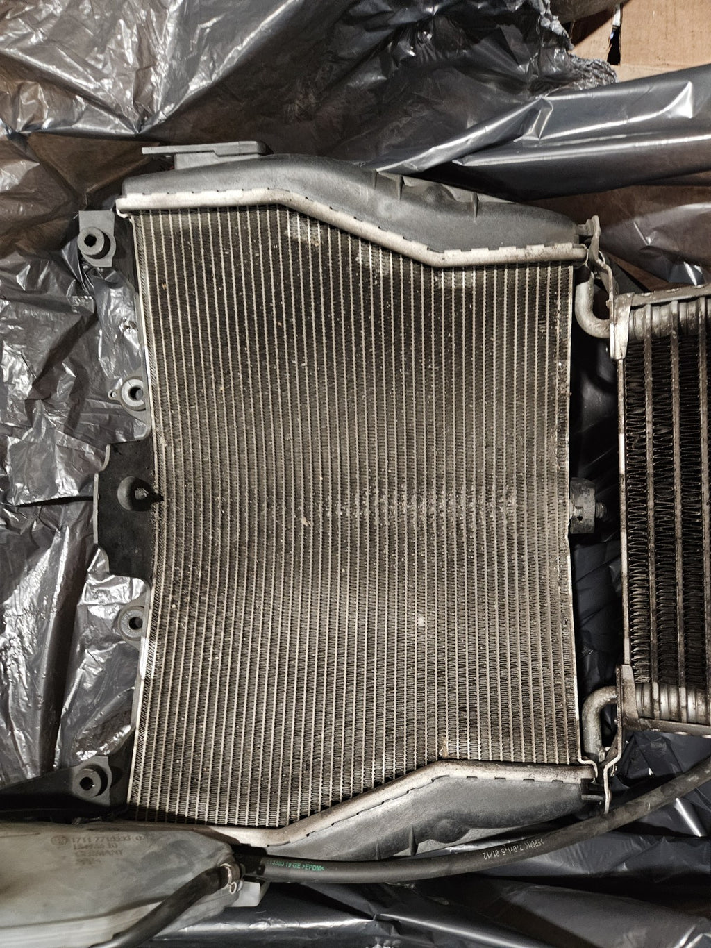 2010-2014 BMW S1000RR OEM Radiator Cooling Assembly w/ Oil Cooler Fan Reservoir