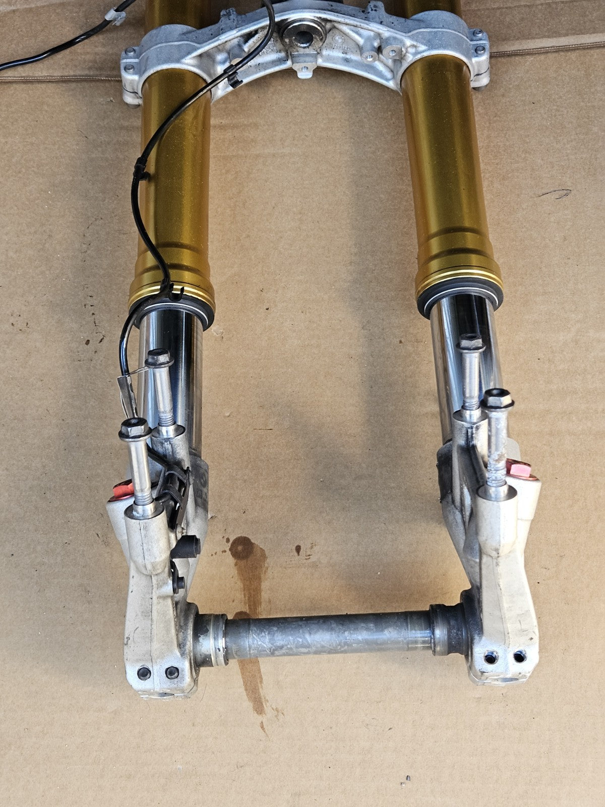 2014 10-14 BMW S1000RR OEM Front Fork Suspension Lower Triple Tree Assembly