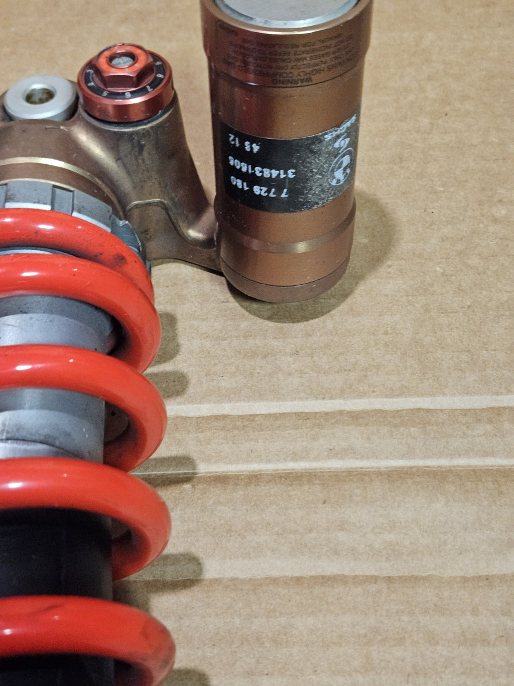 2013 BMW S1000RR OEM Rear Shock Absorber Suspension Strut Red Spring