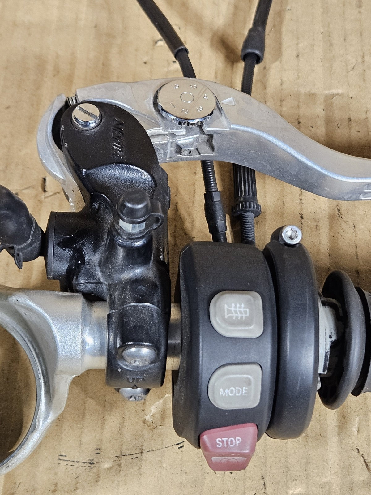 09-14 BMW S1000RR OEM Right Clip On Throttle Brake Master Cylinder Heated Grip2