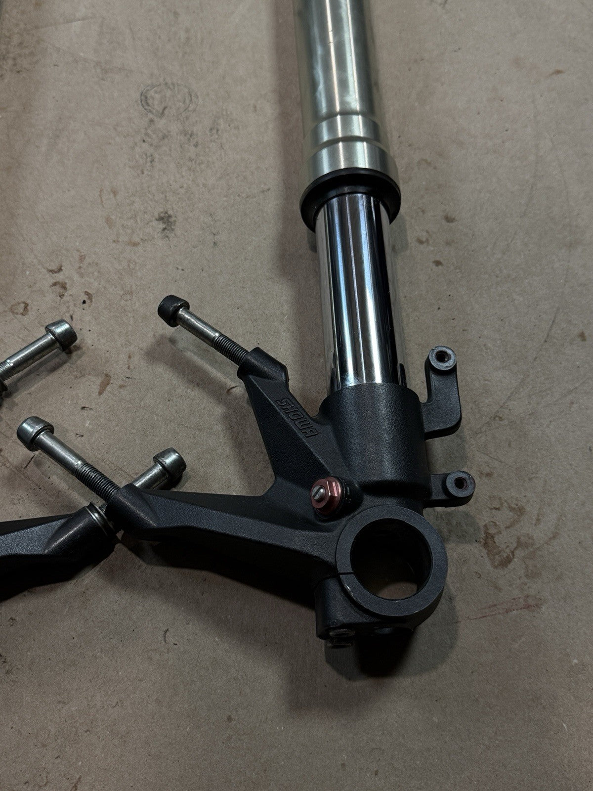 11-13 Ducati 848 1198 Evo SE Front Forks Suspension Assembly DAMAGED BENT OEM