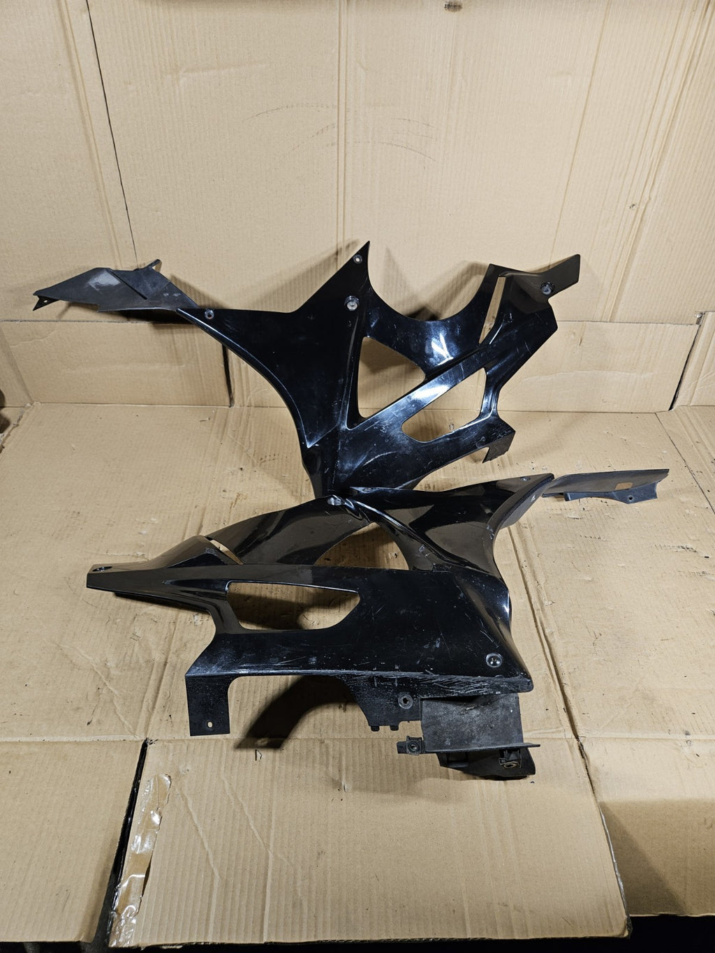 2012 BMW S1000RR OEM Lower Side Underpanel Fairing Trim Left Right Pair Black0