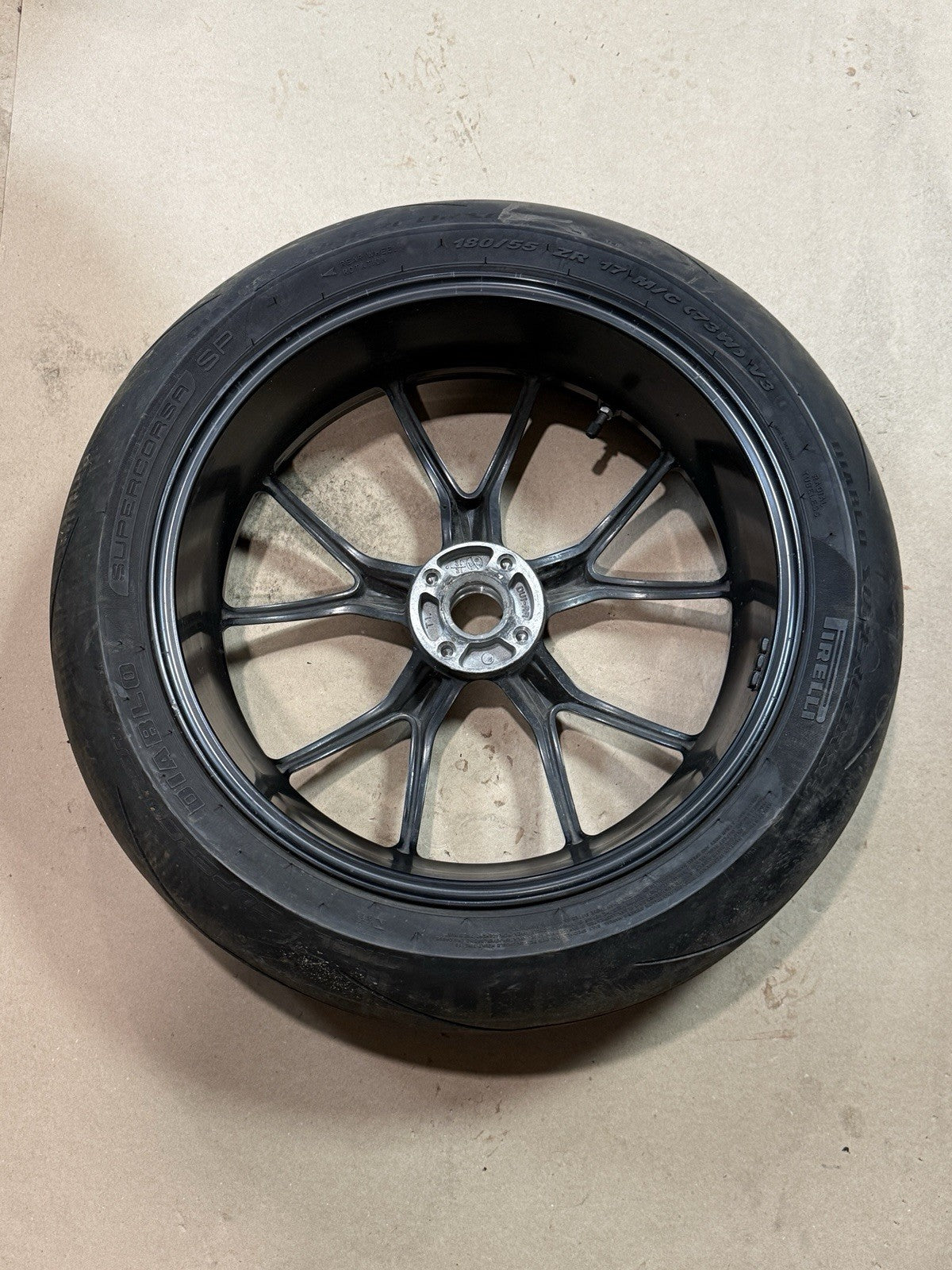 2011-13 Ducati 848 Evo 1098 1198 Rear Wheel Rim W/ Mounted Tire OEM Straight Tru
