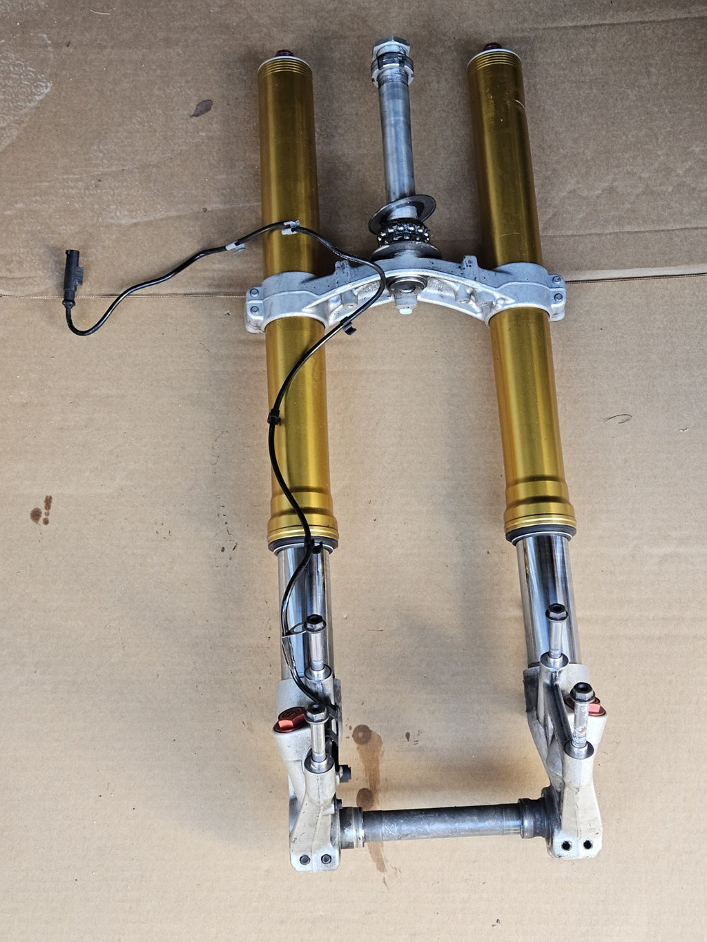 2014 10-14 BMW S1000RR OEM Front Fork Suspension Lower Triple Tree Assembly
