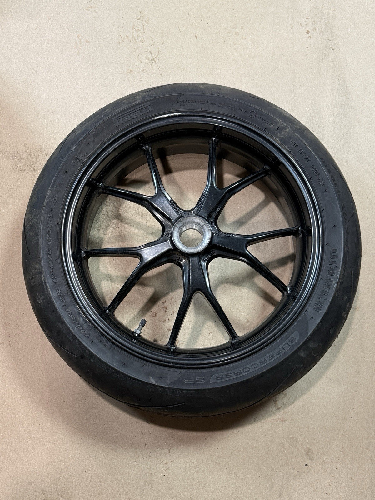 2011-13 Ducati 848 Evo 1098 1198 Rear Wheel Rim W/ Mounted Tire OEM Straight Tru