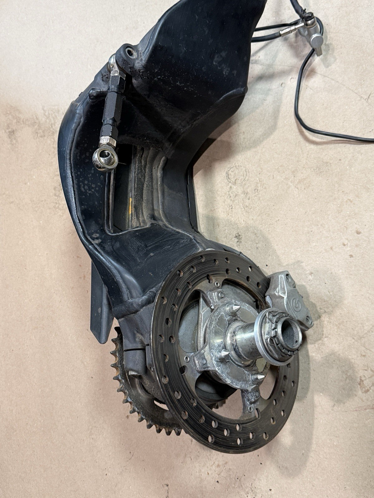 08-13 Ducati 848 1098 1198 OEM Single Sided Swingarm Rear Brake Rotor Sprocket