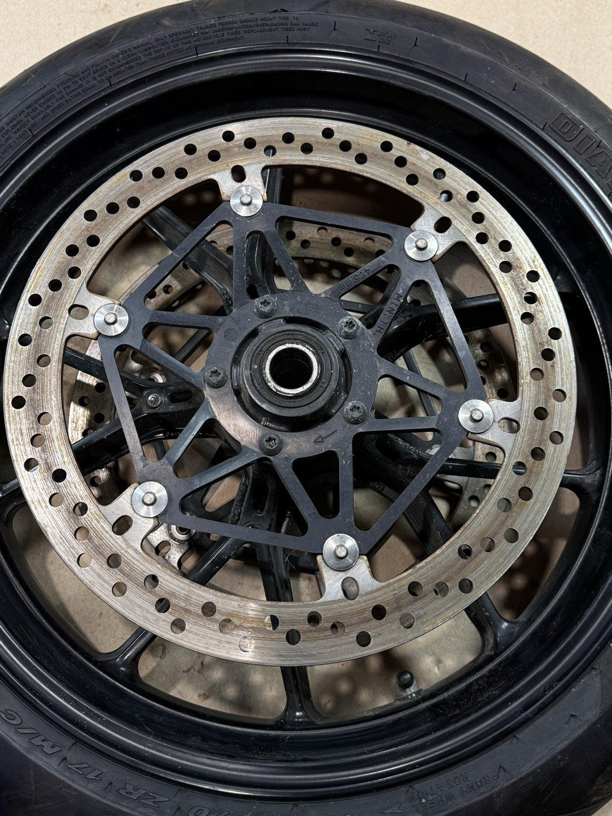 2011-13 Ducati 848 Evo 1098 1198 OEM Front Wheel Rim W/ Tire DENTED Damaged