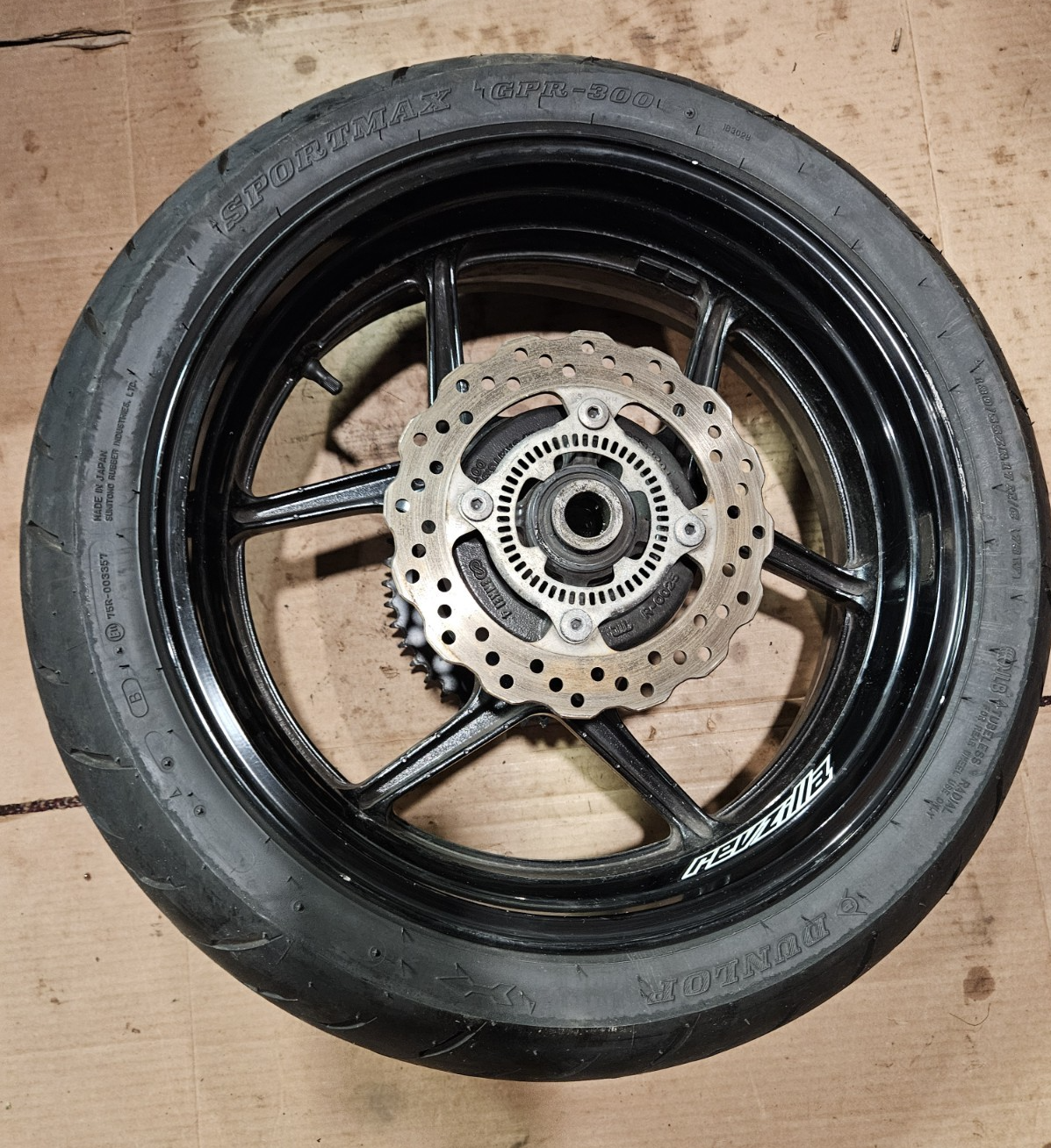 2013-2018 Kawasaki ZX6R 636 OEM Rear Wheel Rim Tire ZR17 Black Dented
