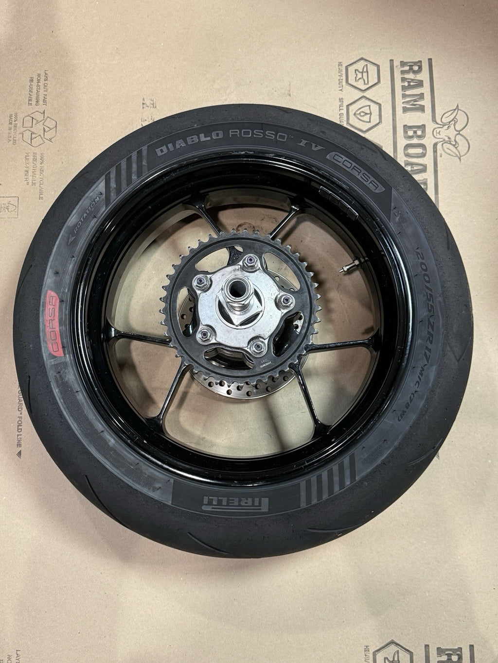 2021-24 Aprilia RSV4 1100 OEM Front & Rear Wheel Rim Set Mounted Tires Straight