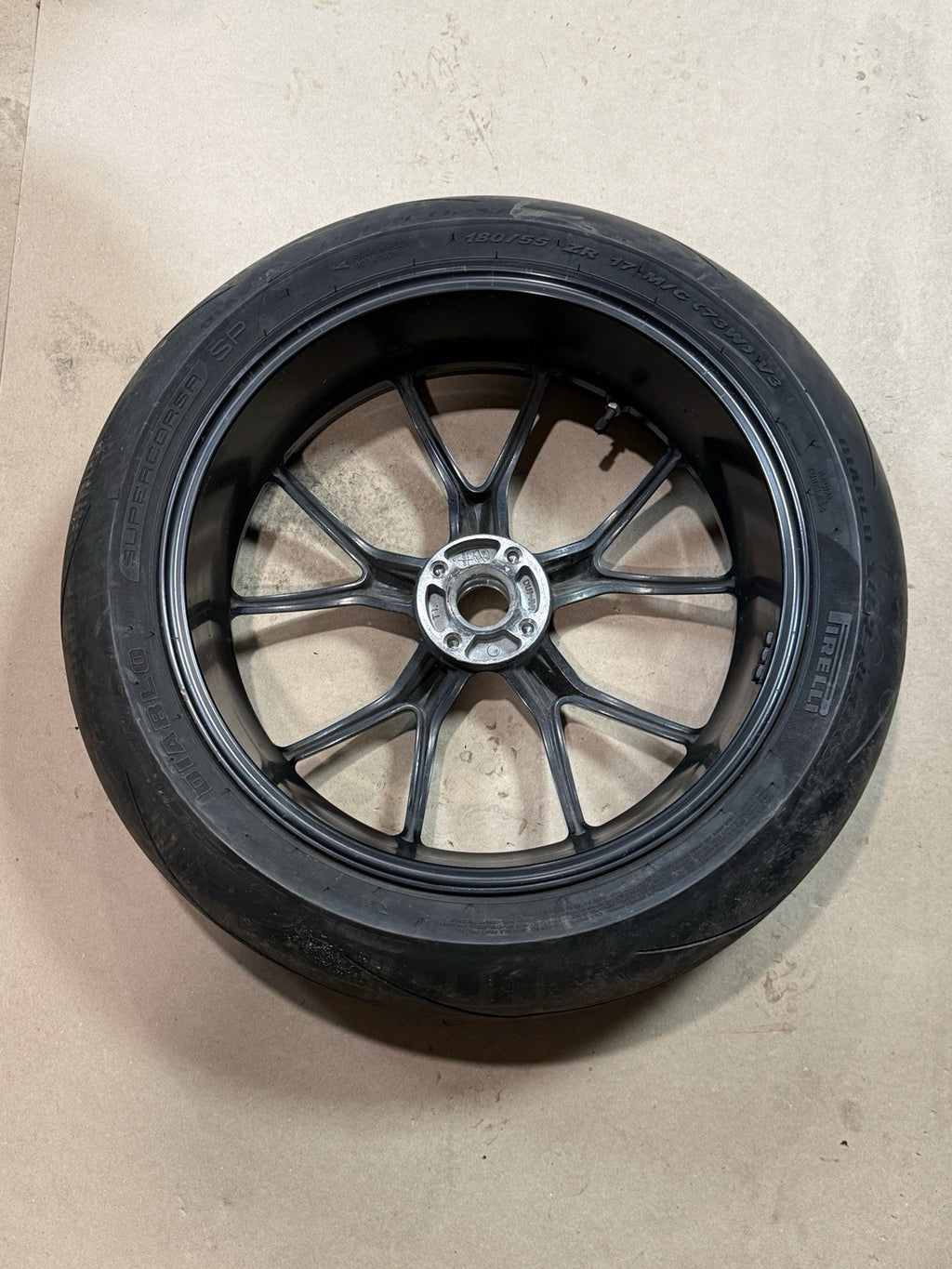 2011-13 Ducati 848 Evo 1098 1198 Rear Wheel Rim W/ Mounted Tire OEM Straight Tru