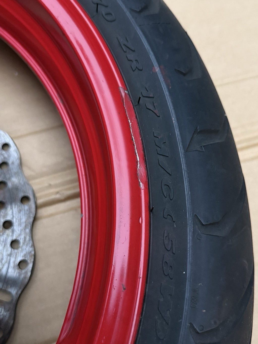 11-25 Suzuki Gsxr600 GSXR750 Front Rear Wheel Back Rim Set OEM Red Painted5