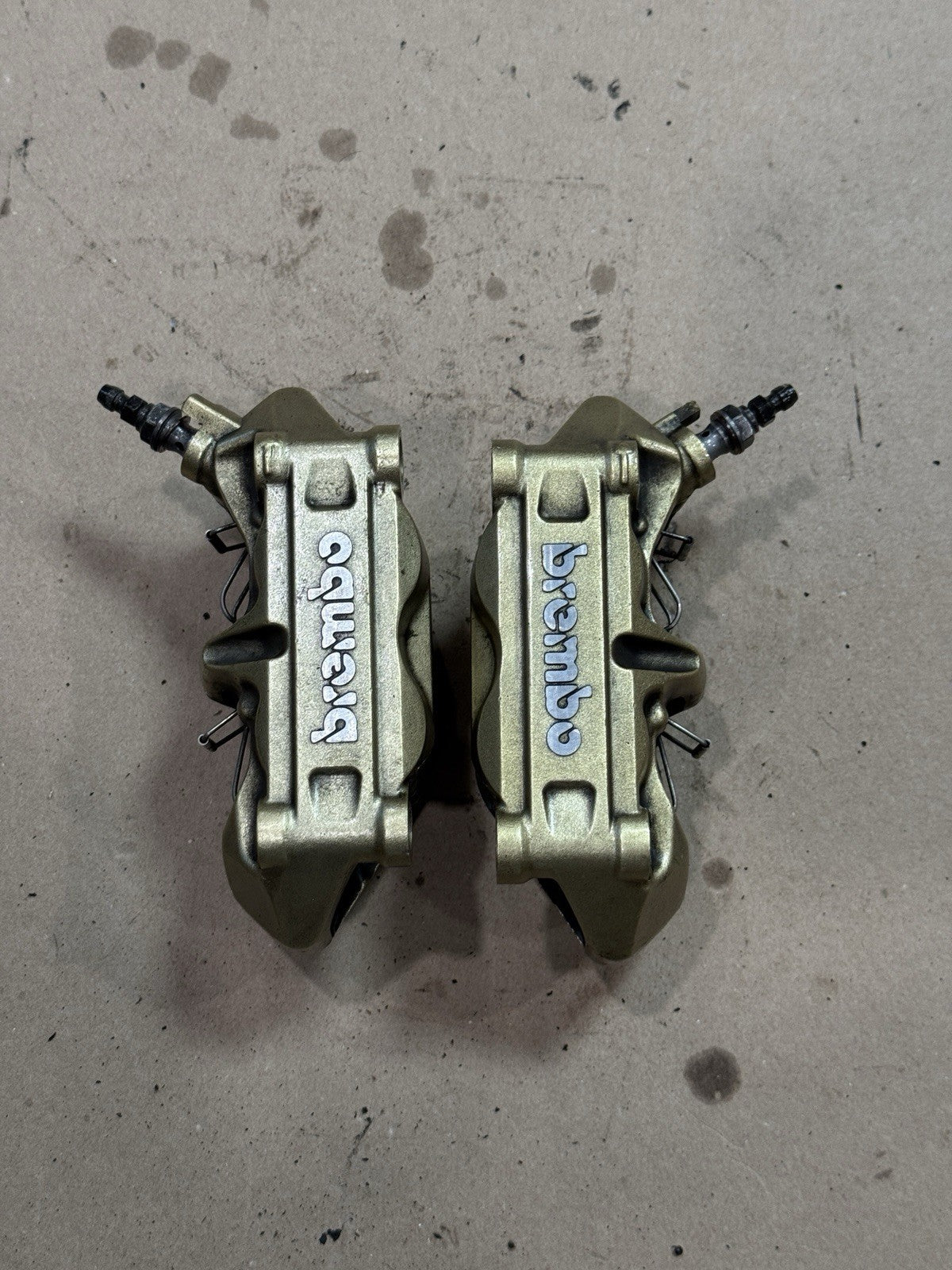 09-14 BMW S1000RR Brembo Front Brake Calipers OEM Gold S 1000 RR Genuine OEM Pad