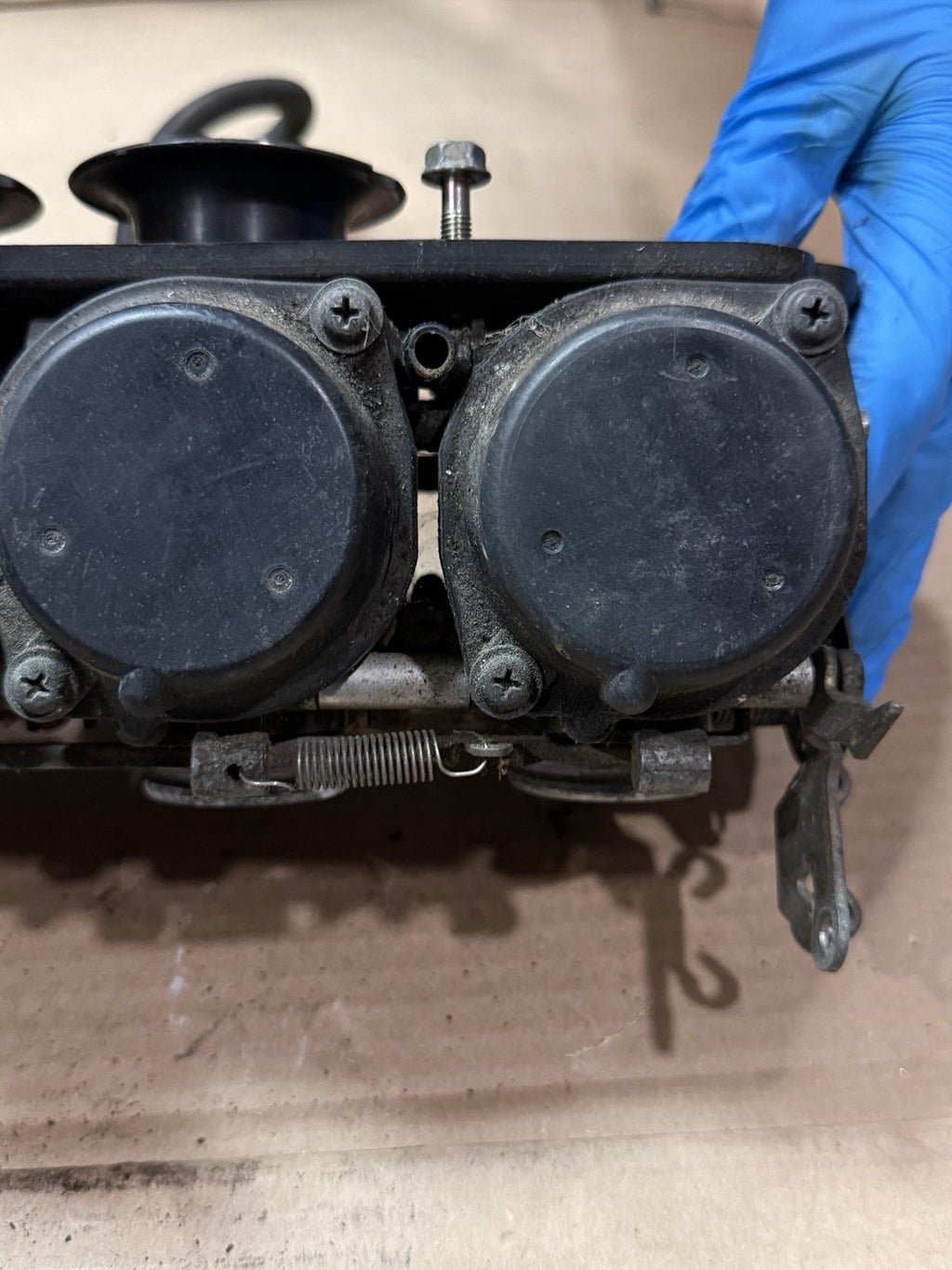 1998-1999 Kawasaki Ninja ZX6R ZX-6R ZX600G OEM Carburetors Carbs Carb Rack Bank3
