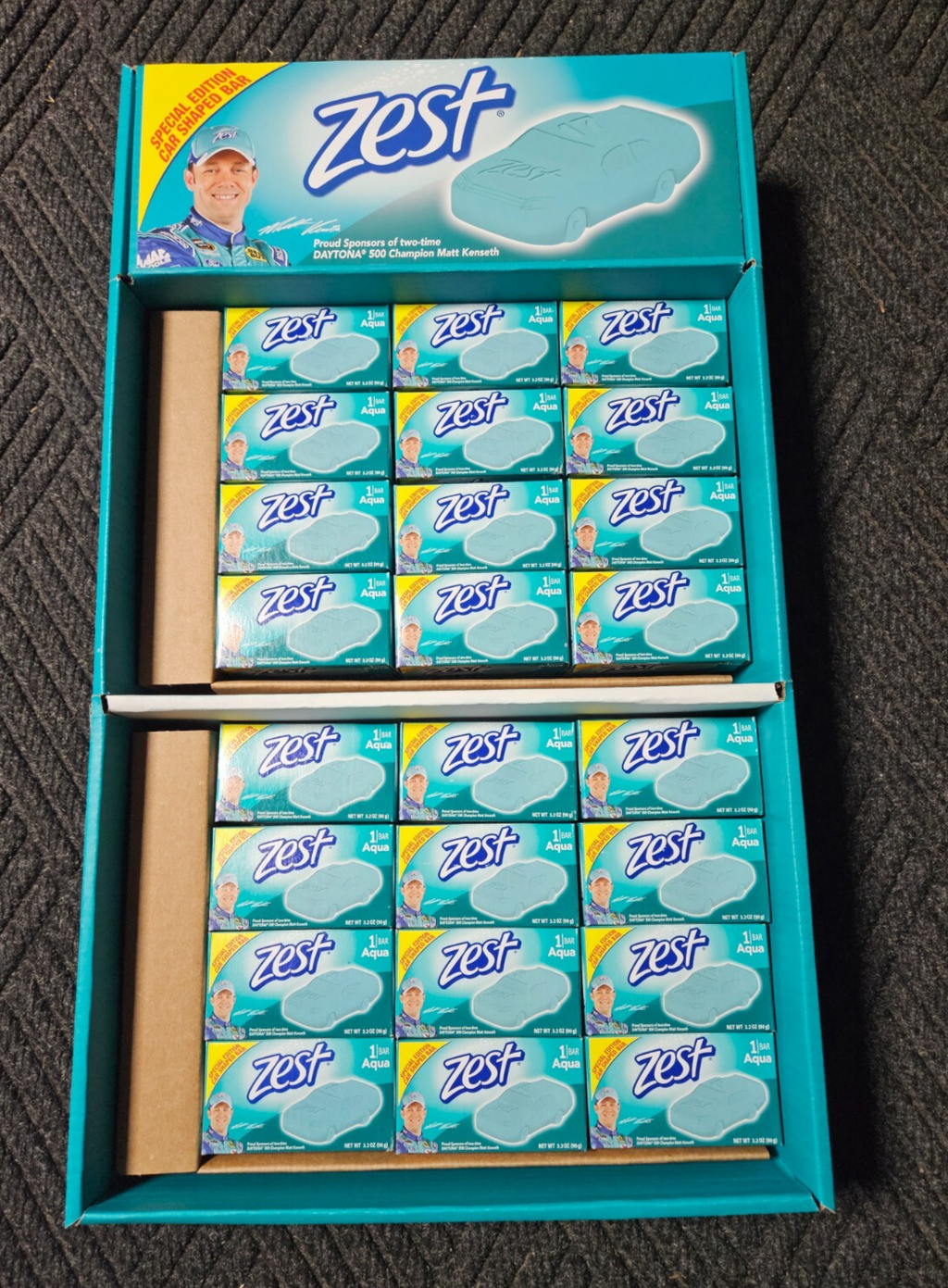 Matt Kenseth Zest Special Edition Car Shaped Aqua Bar Soap Display Case