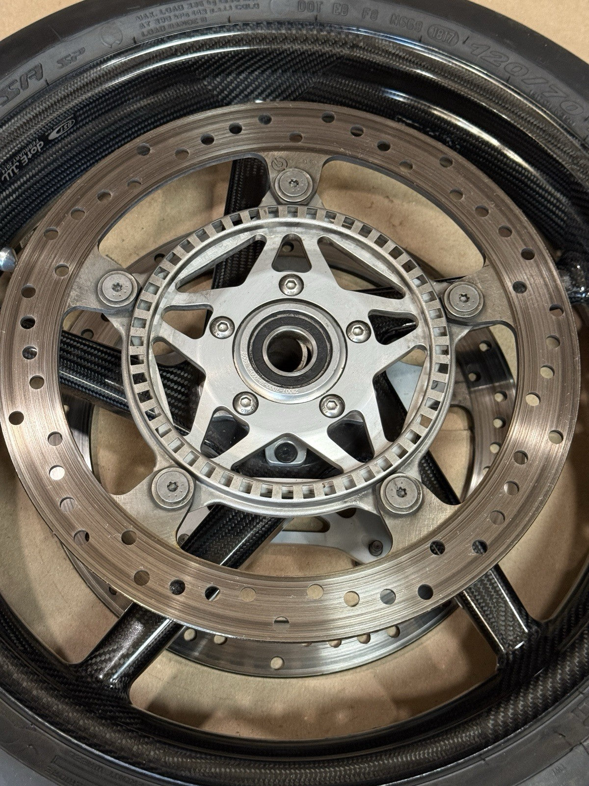 10-24 BST Carbon Fiber Wheel Set 17” BMW S1000RR Front & Rear W/ Hub 5-SPOKE W