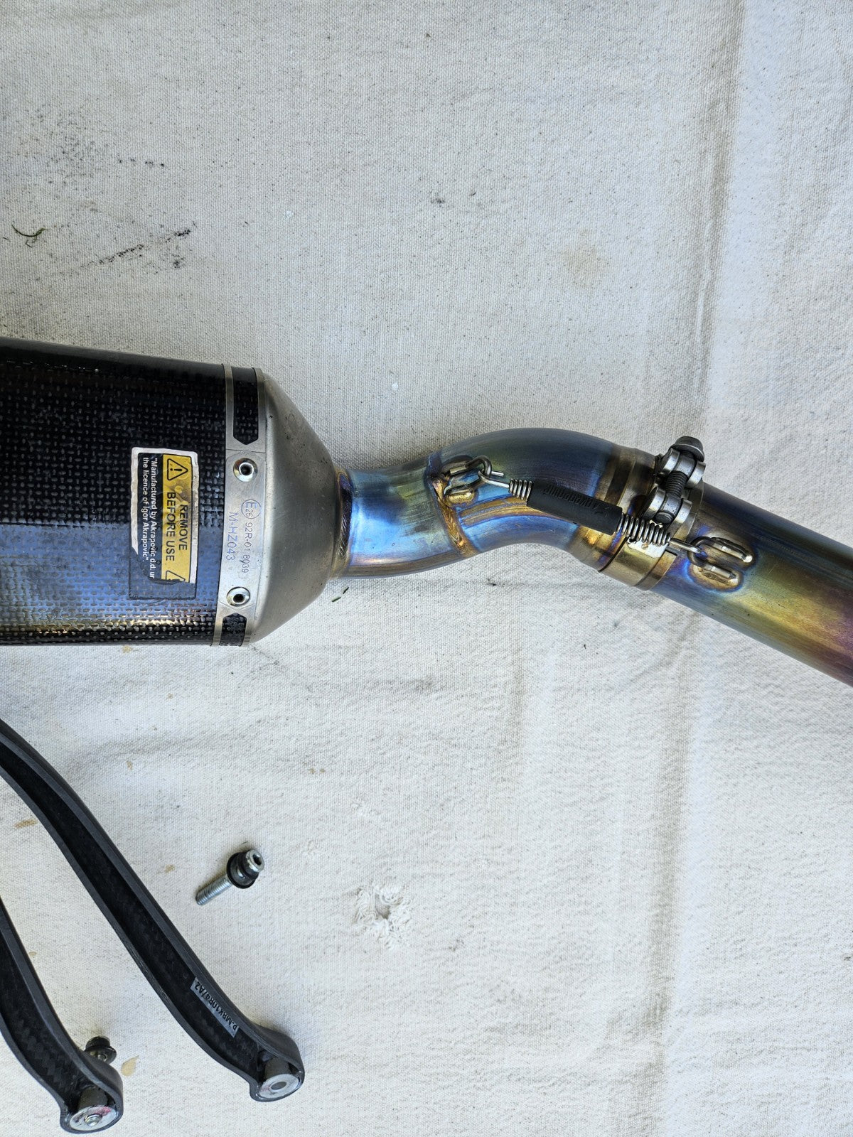 16-20 Kawasaki Ninja Zx10r Akrapovic Exhaust Pipe Muffler Slip On Can Slipon11