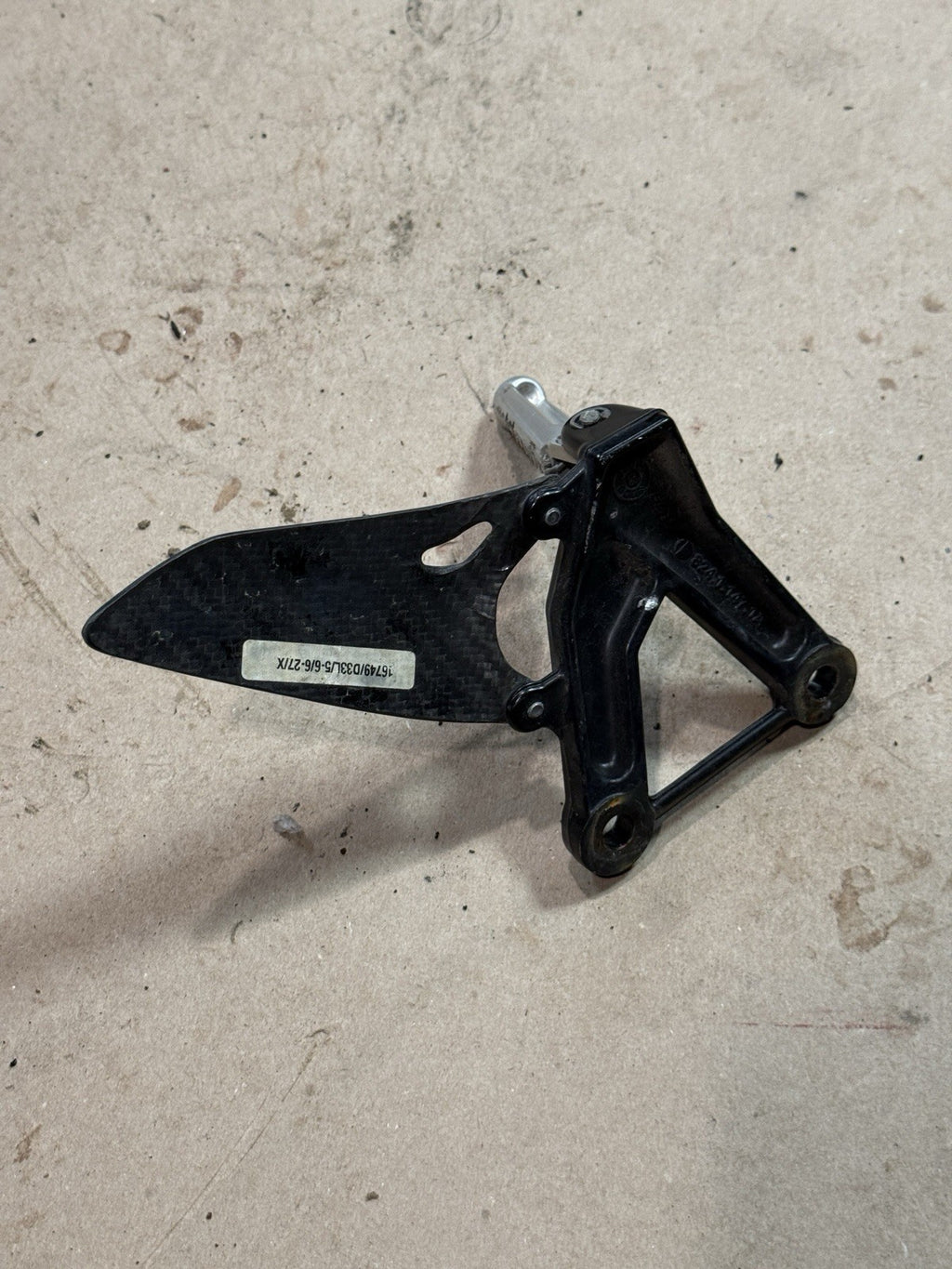 08-13 Ducati 848 EVO OEM Right Rearset Foot Peg Brake Pedal Bracket 46410561A8