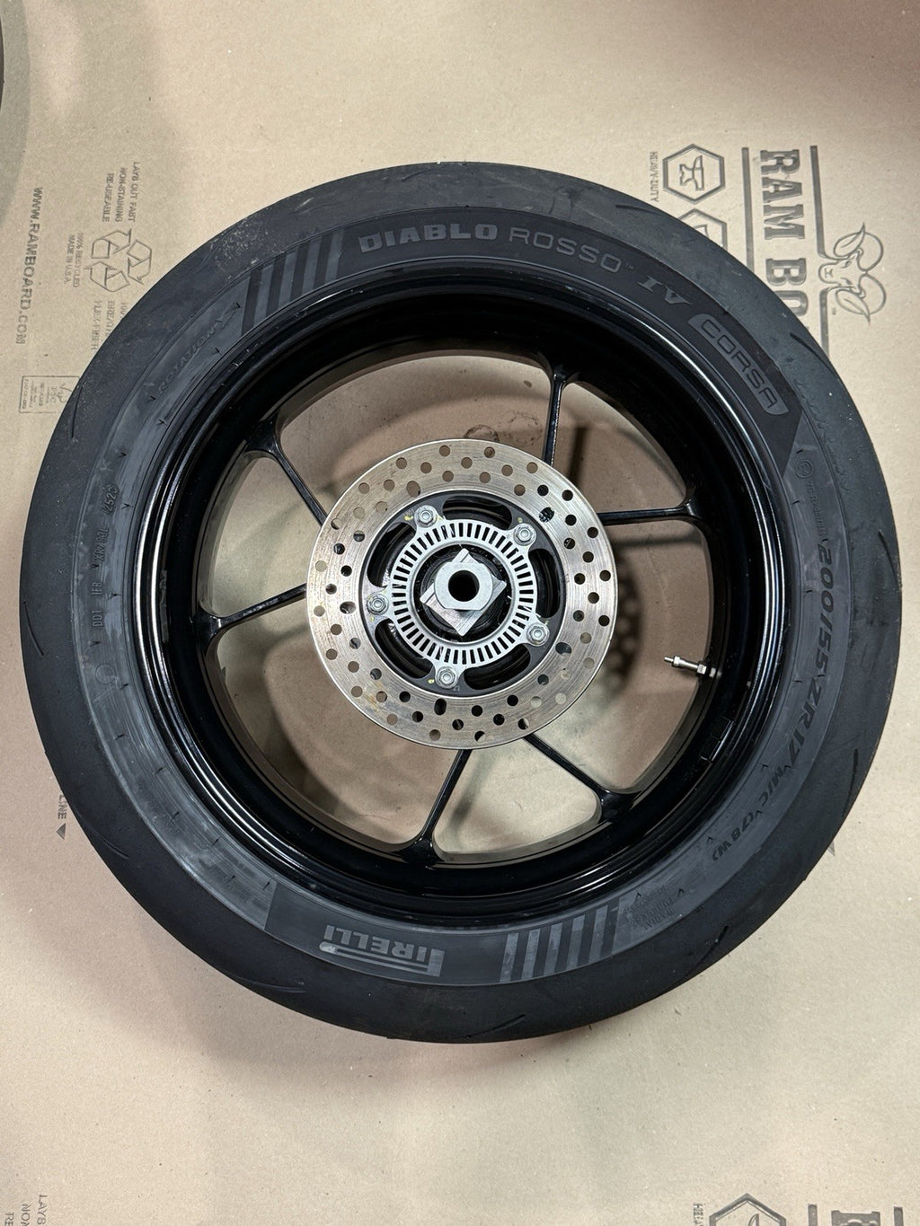 2021-24 Aprilia RSV4 1100 OEM Front & Rear Wheel Rim Set Mounted Tires Straight